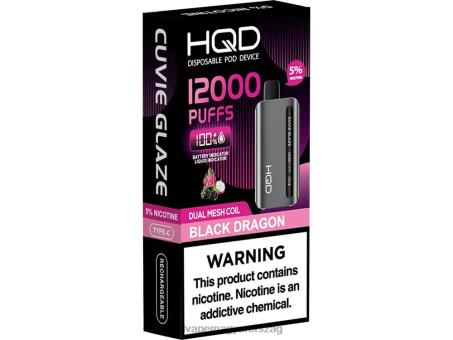 HQD CUVIE GLAZE eldobható vape 12000 | HQD Eldobható Elektromos Cigi FFJTH132 fekete sárkány