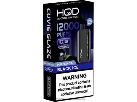 HQD CUVIE GLAZE eldobható vape 12000 | HQD Vape Budapest FFJTH134 fekete jég