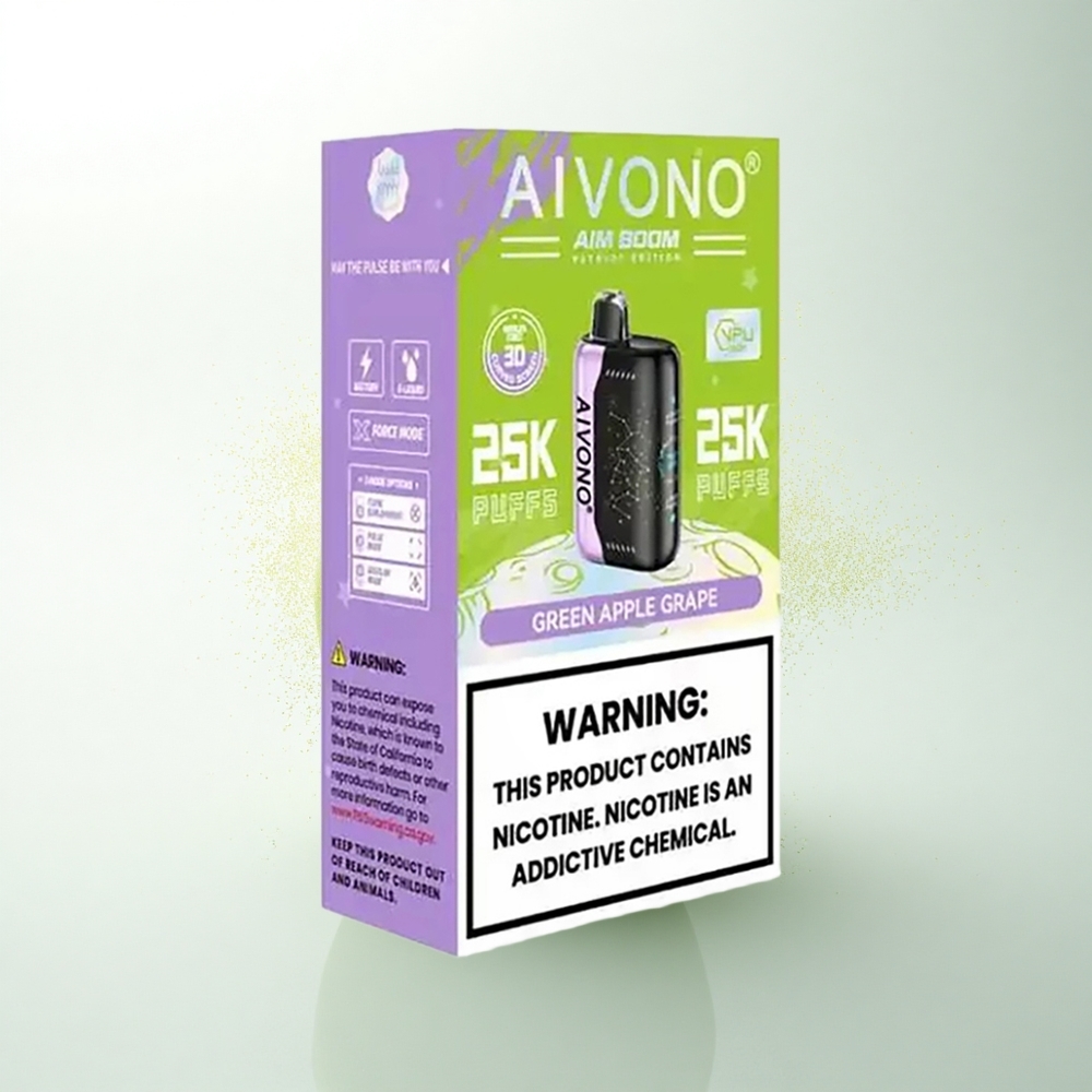 Aivono Aim Boom 25000 Puffs Zöld Alma Szőlő 28ml Mesh