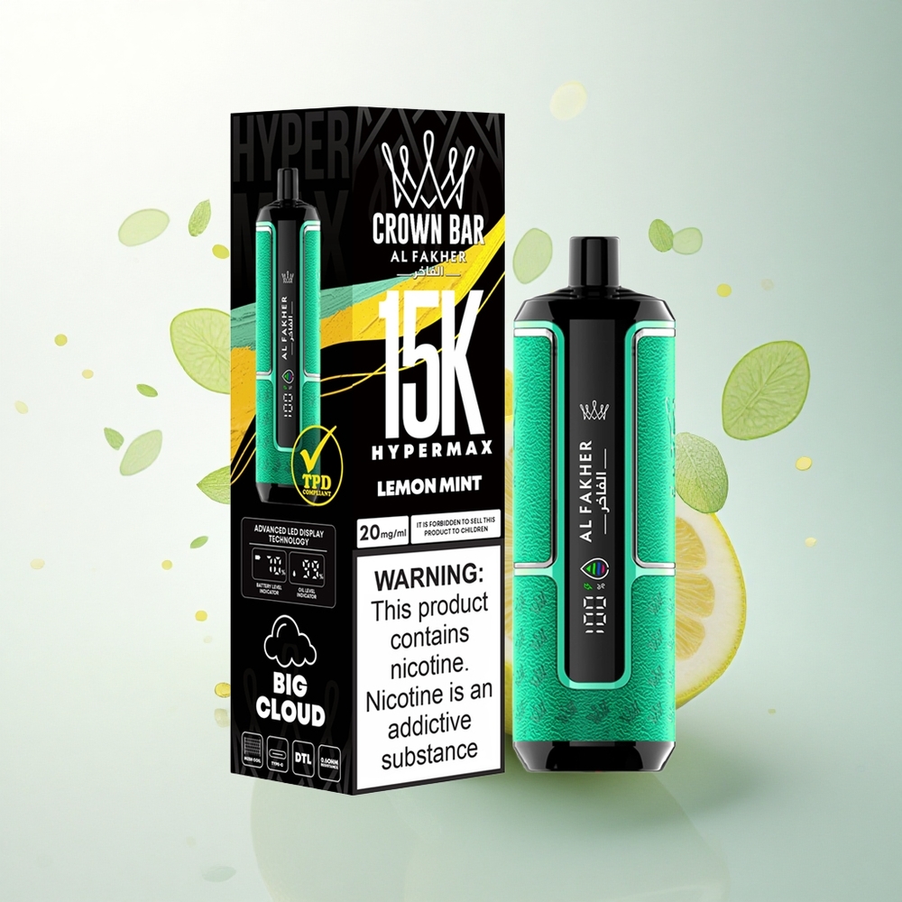 Al Fakher Crown Bar 15K Hypermax Citrom Borsmenta 600mAh Típus-C