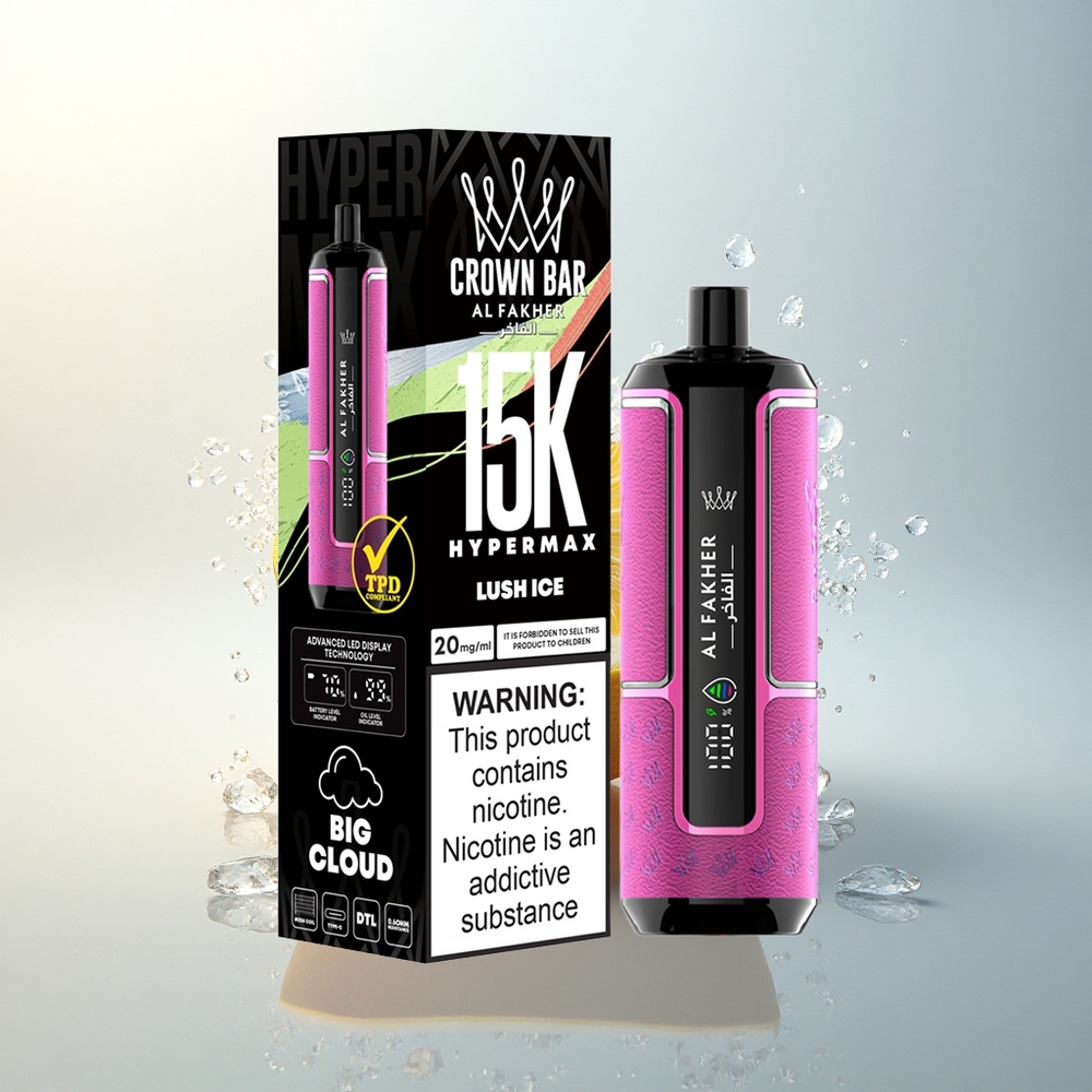 Al Fakher Crown Bar 15K Hypermax Friss Jég Típus-C Töltés