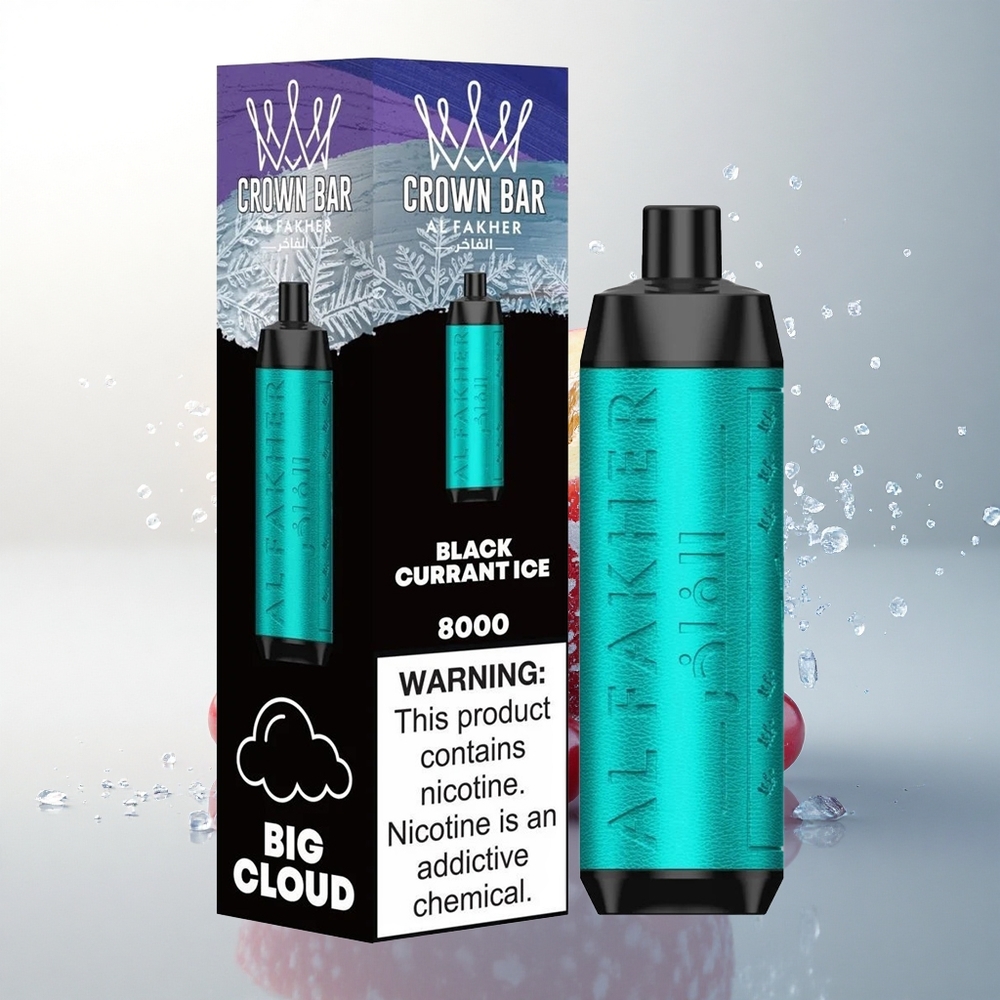 Al Fakher Crown Bar 8000 Crystal Fekete Ribizli Jég 600mAh Típus-C 18ml