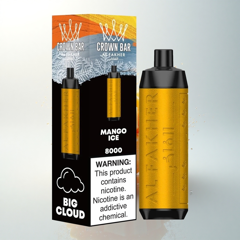 Al Fakher Crown Bar 8000 Crystal Mangó Jég 600mah Típus-C Töltés