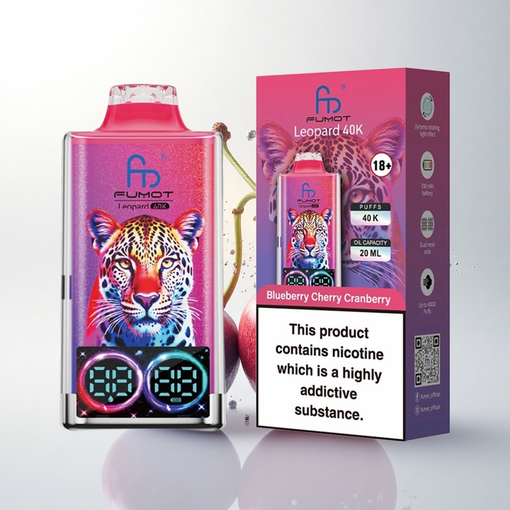Fumot Leopard 40K Puffs Áfonya Cseresznye Véráfonya 5% Kettős Háló 700mAh Típus-C