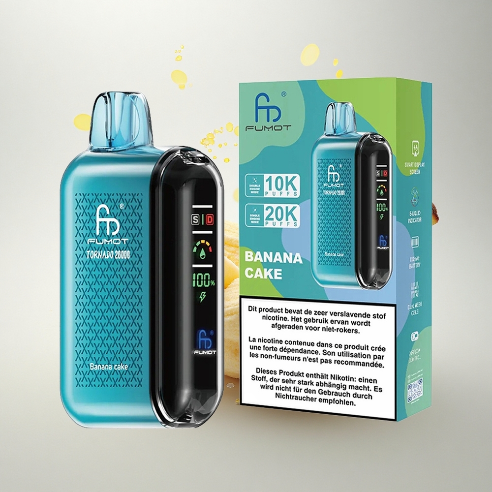 Fumot Tornado 20000 Puffs Banán Sütemény Dupla Háló Tekercs