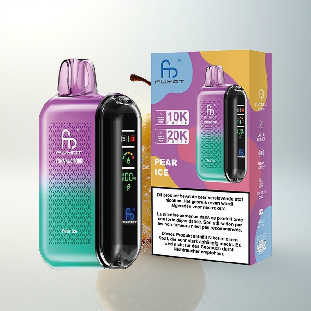 Fumot Tornado 20000 Puffs Körte Jég Dupla Háló Okos Kijelző