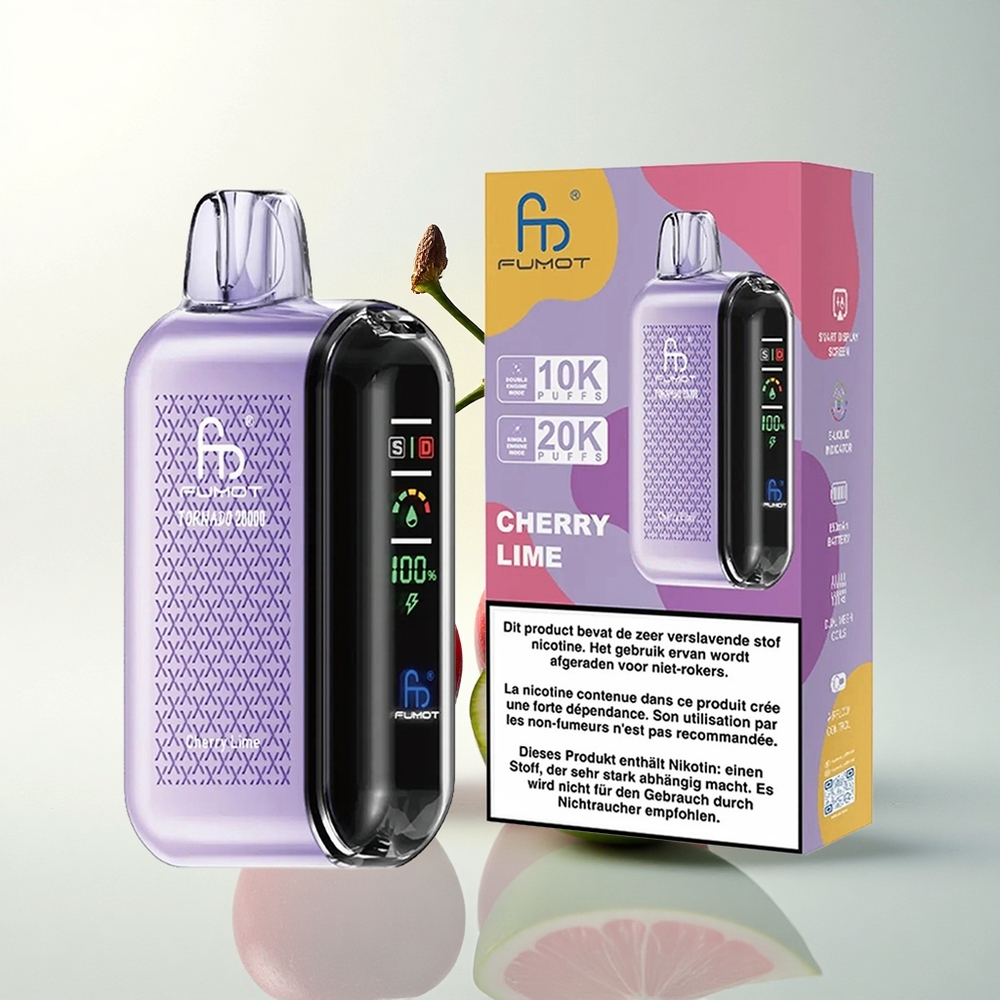 Fumot Tornado 20000 Puffs Meggy Lime Kettős Háló Okos Kijelző