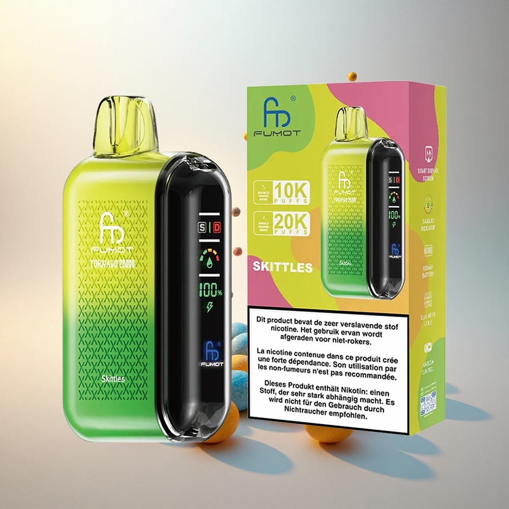 Fumot Tornado 20000 Puffs Szivárvány Kettős Háló Intelligens Kijelző