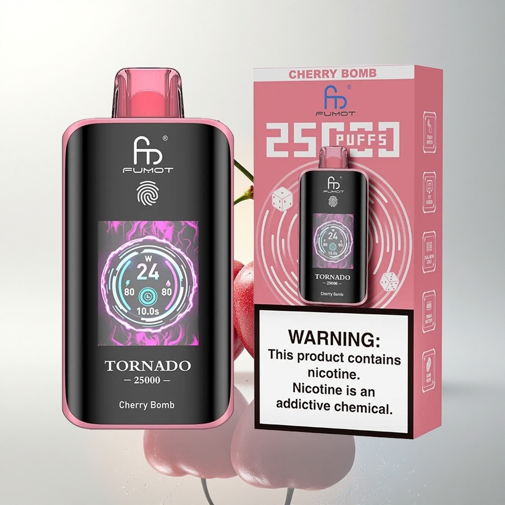Fumot Tornado 25000 Puffs Cseresznye Robbanás HD Képernyő 700mAh 20ml