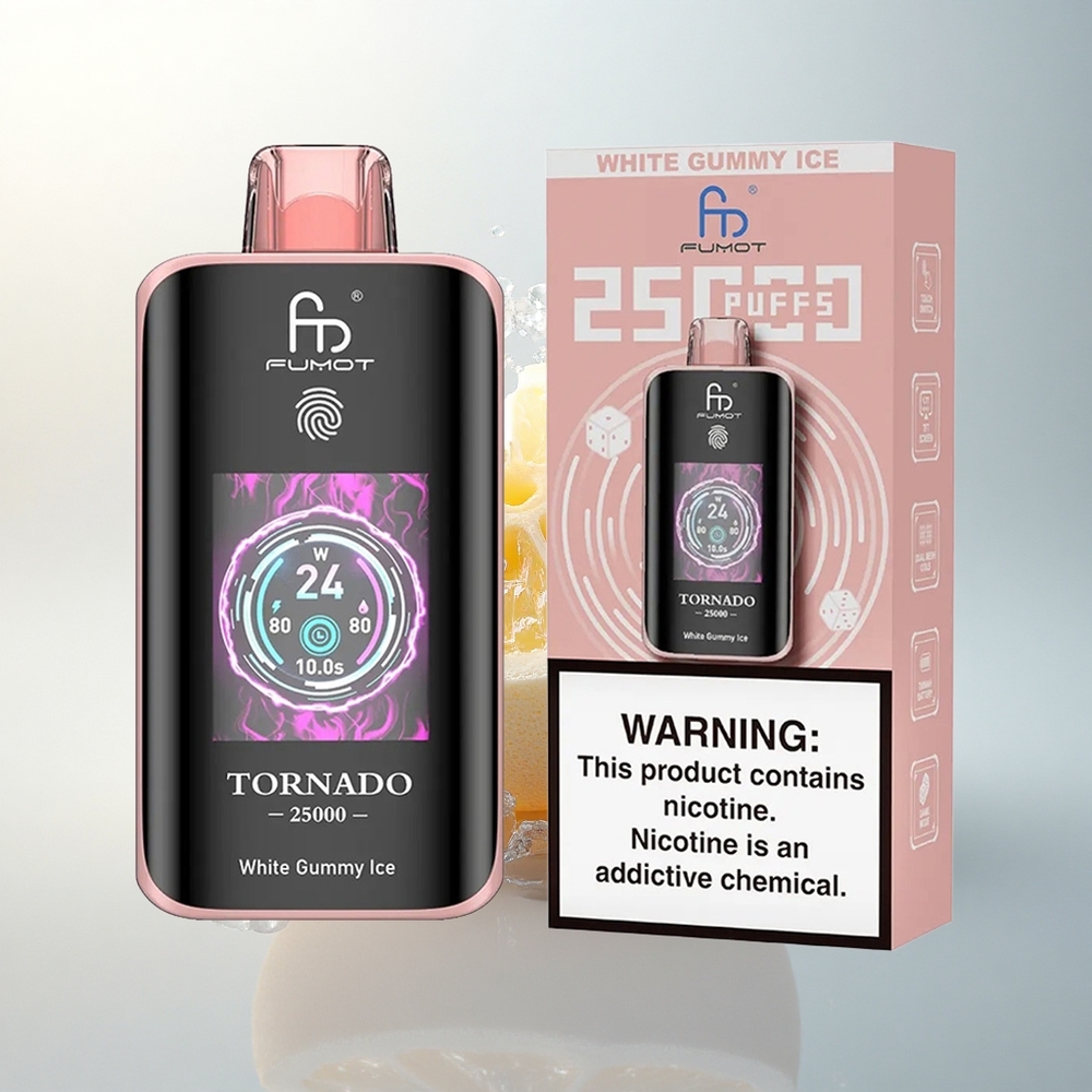 Fumot Tornado 25000 Puffs Fehér Ragacsos Jég 20ml Típus-C 700mAh