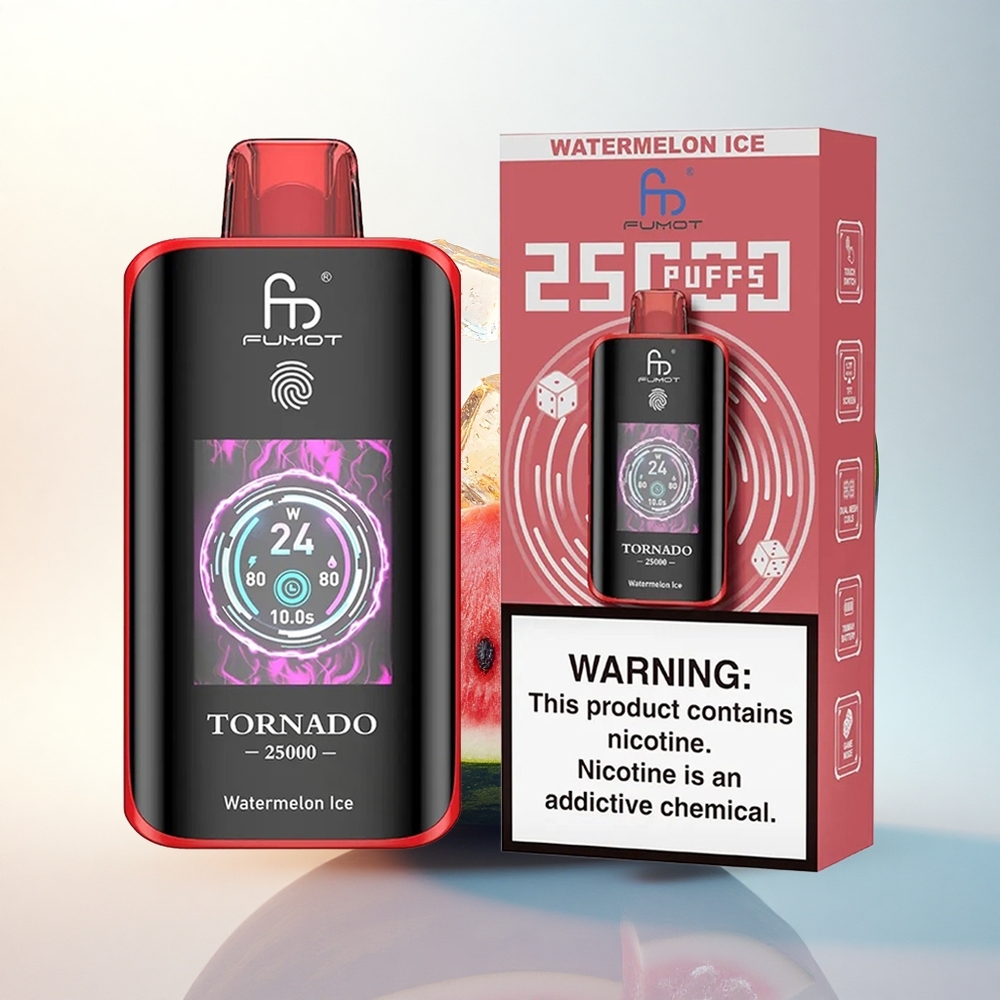 Fumot Tornado 25000 Puffs Görögdinnye Jég HD Kijelzős 700mAh