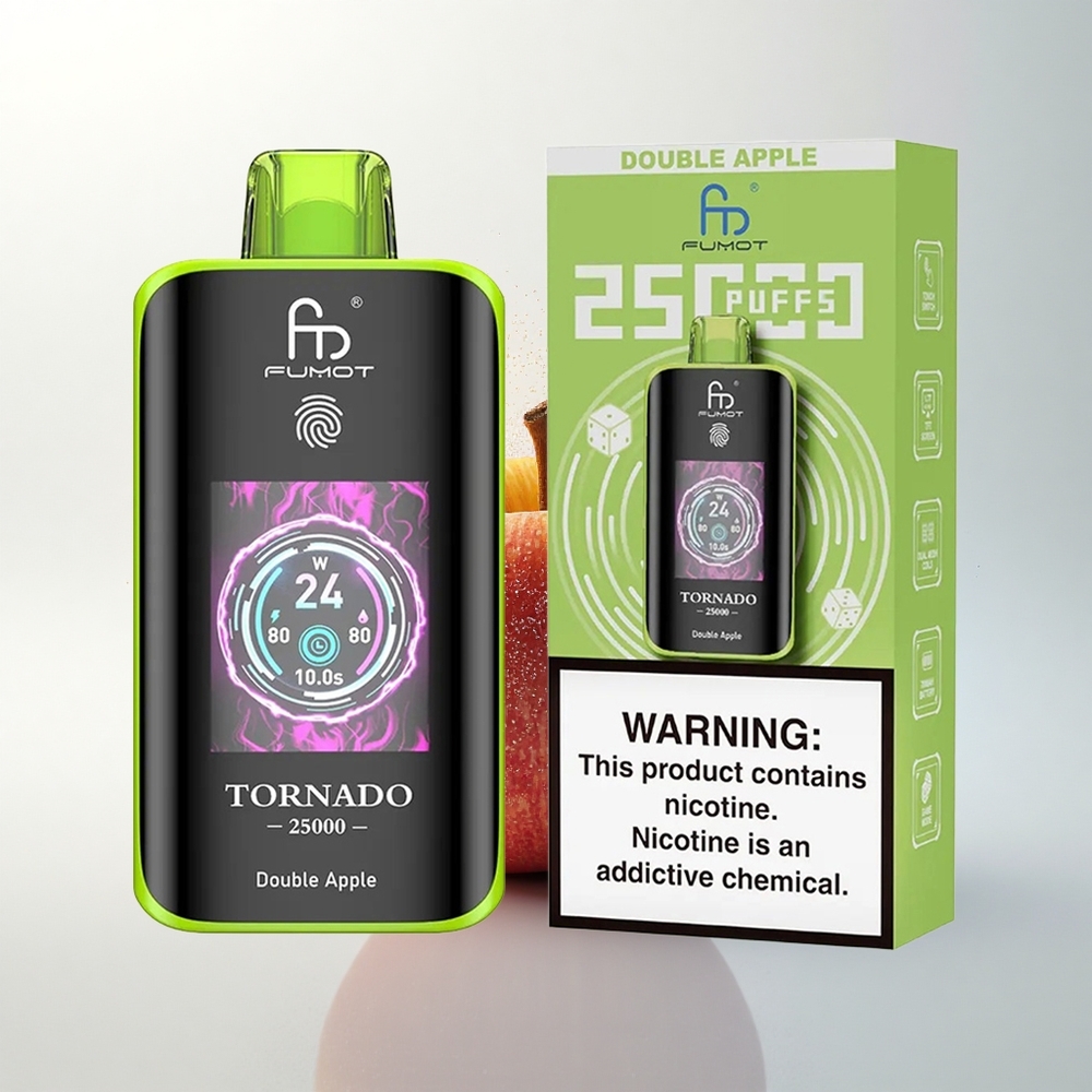 Fumot Tornado 25000 Puffs Kettős Alma HD Képernyős 700mAh Típus-C