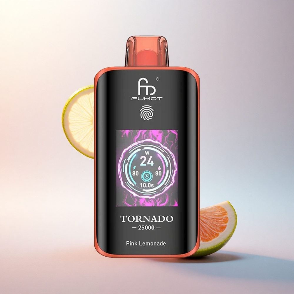 Fumot Tornado 25000 Puffs Rózsamézes Citromlé HD Kijelzős 700mAh
