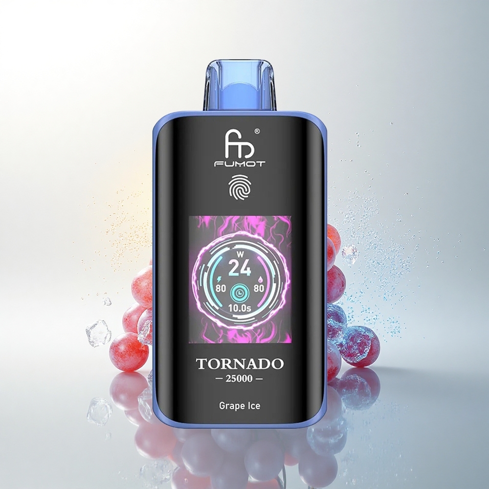 Fumot Tornado 25000 Puffs Szőlő Jég HD Képernyő 700mAh Tölthető