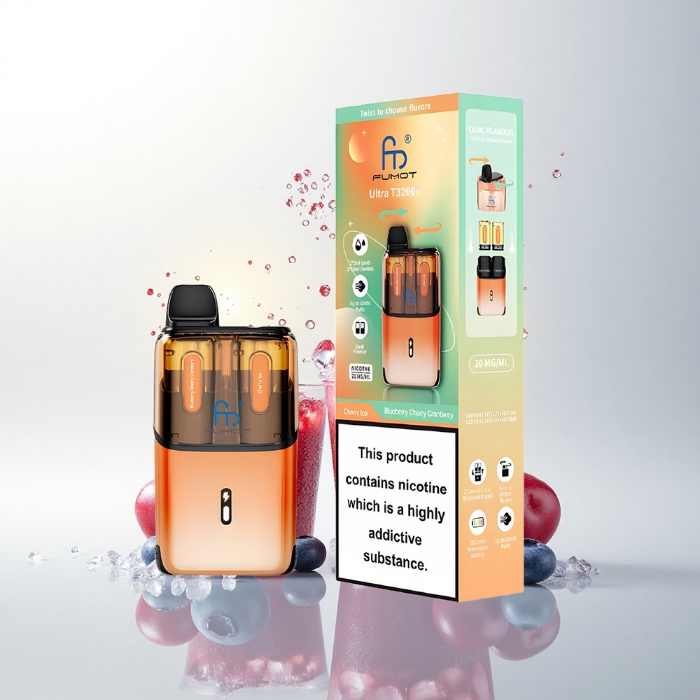 Fumot Ultra T32000 Puffs Borostyán Jégreszelés - Cseresznye Jég (800mAh, 24ml, Type-C)