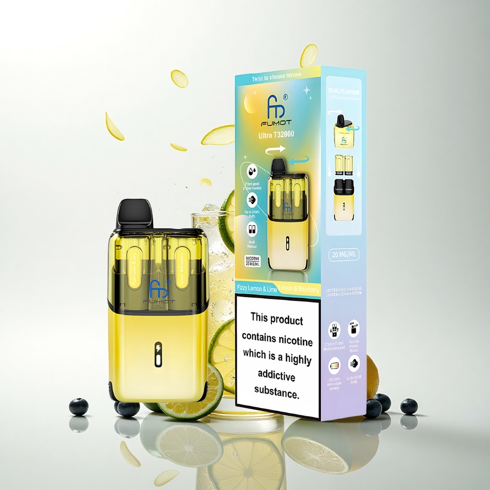 Fumot Ultra T32000 Puffs Buborékos Citrom & Áfonya - Citrom & Áfonya - Gyorstöltés Mesh Tekercs
