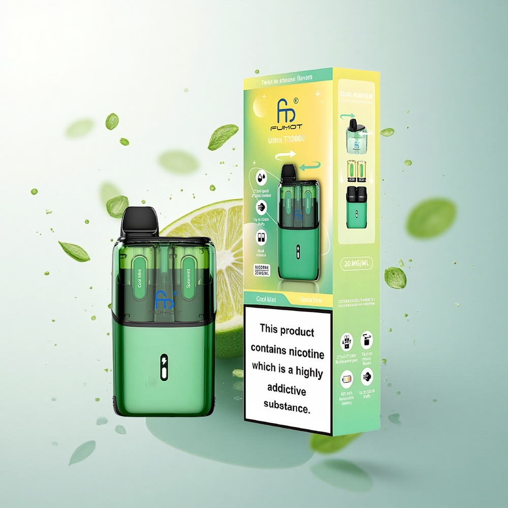 Fumot Ultra T32000 Puffs Hűvös Mentaszósz - Pelyhesmenta - 800mAh Gyorstöltés
