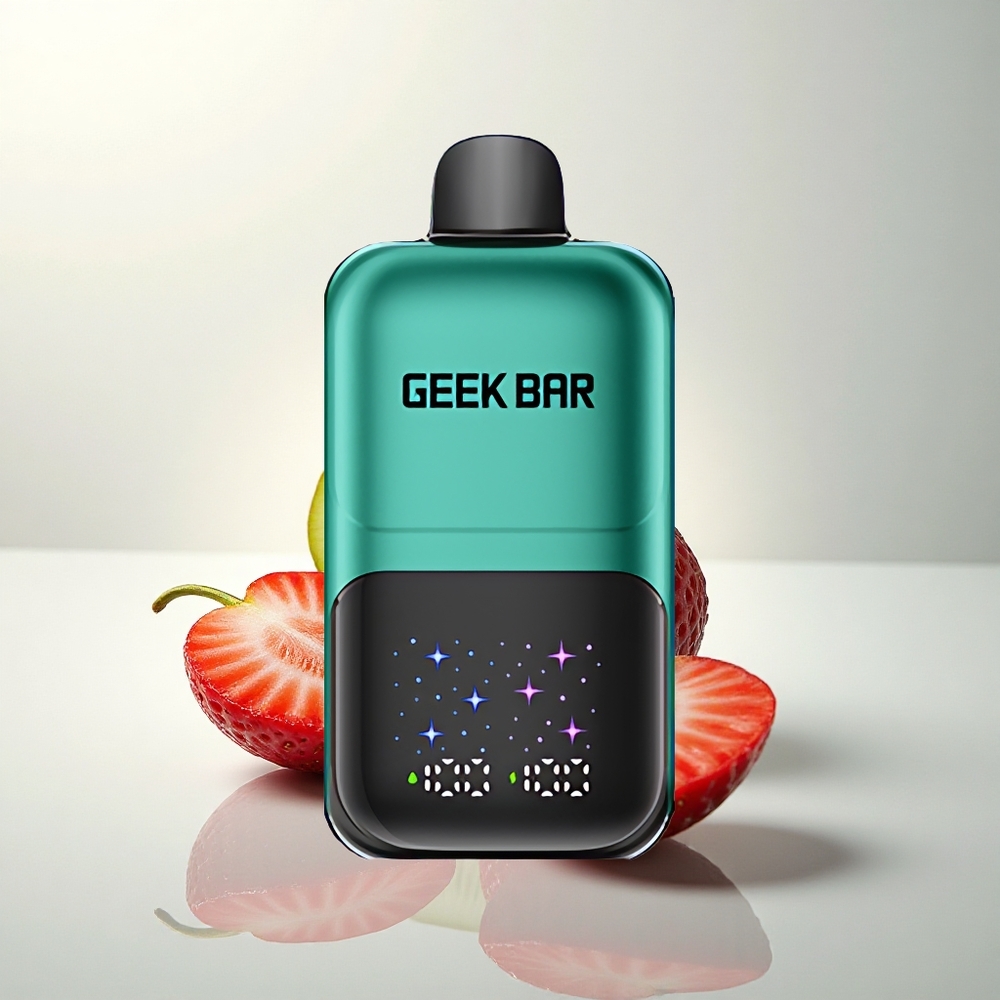 GEEK BAR 2GO 20ml 50000 Puffs Eper & Kivi Interaktív Nagy Kijelző 3-Szintű Beállítható Ízek/Hűsítés Kettős Tartály