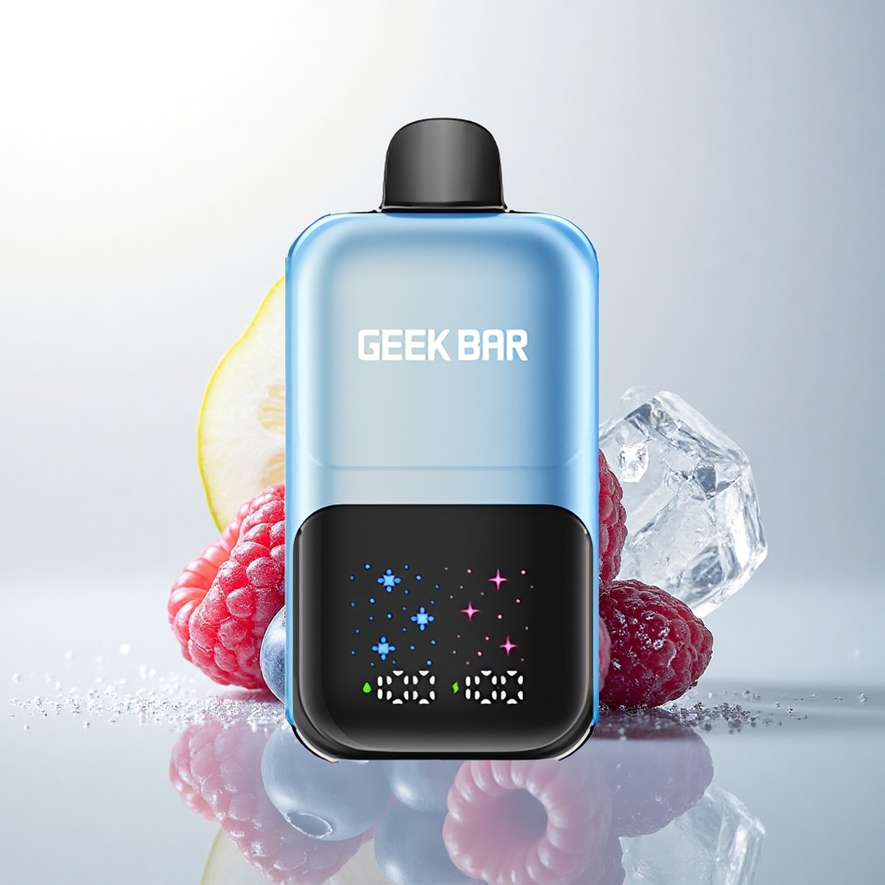 GEEK BAR 2GO 20ml 50000 Puffs Áfonya Málna Jég Interaktív Nagy Kijelző