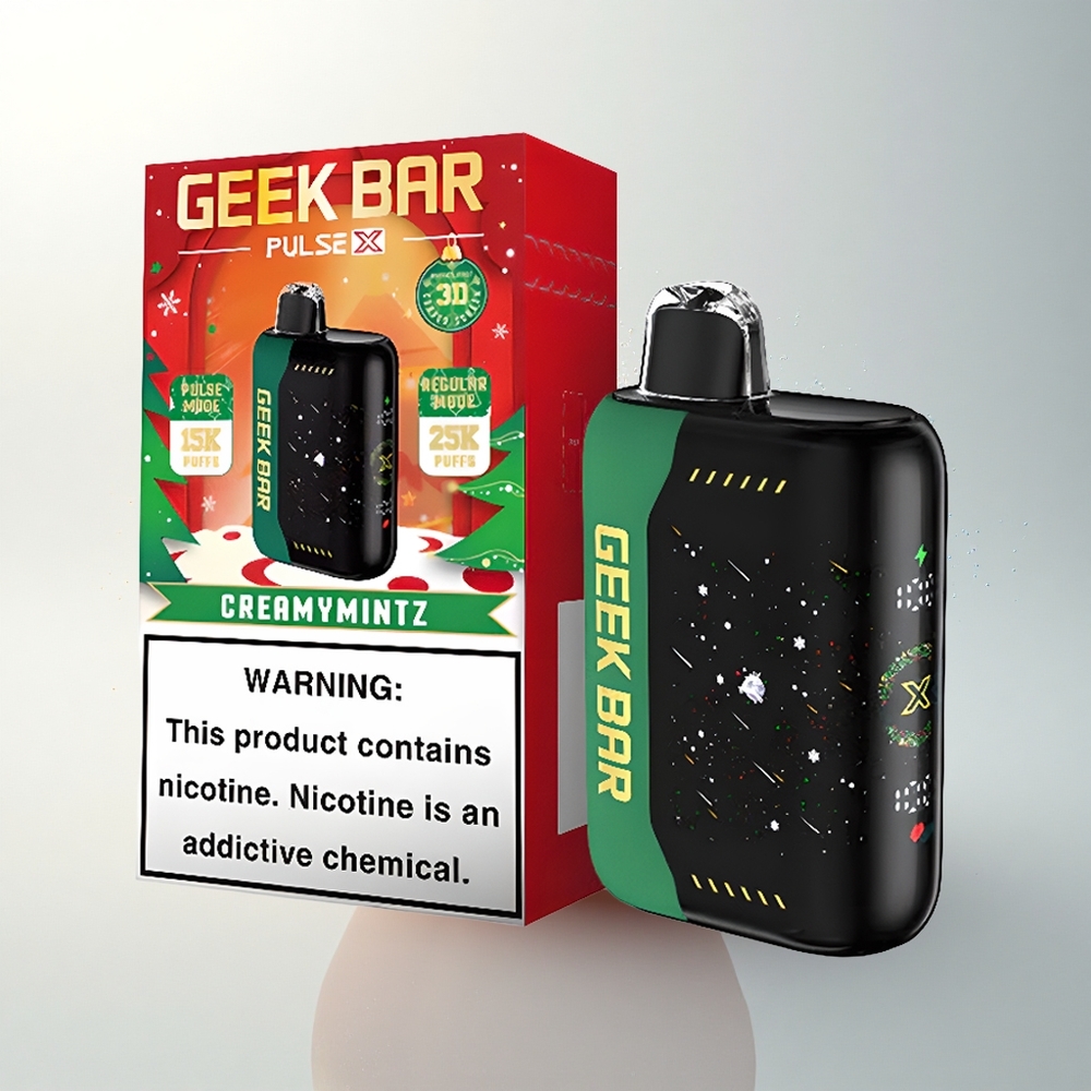 GEEK BAR Pulse X 25000 Puffs Karácsonyi Kiadás - 18mL Előre Töltött és Kettős Hálós Tekercs