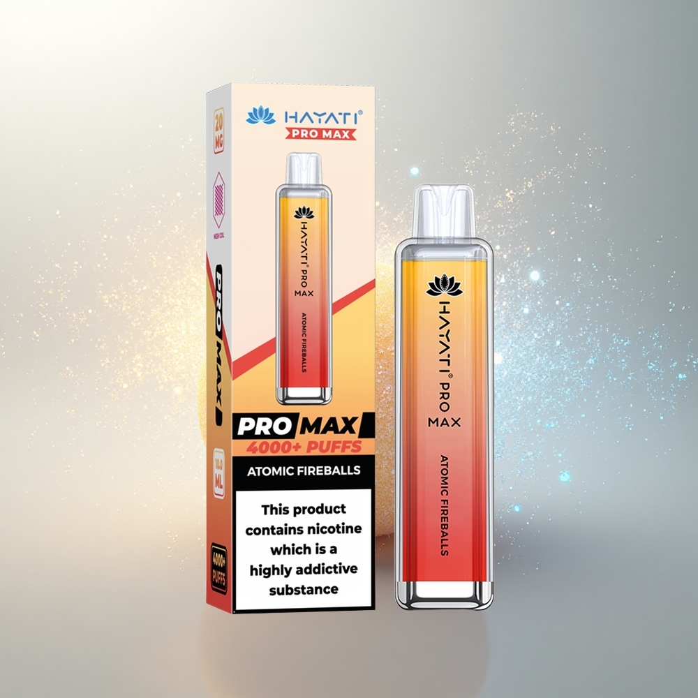 Hayati Pro Max 4000 Puffs Atomi Tűzgolyók Dupla Tekercs Kristály