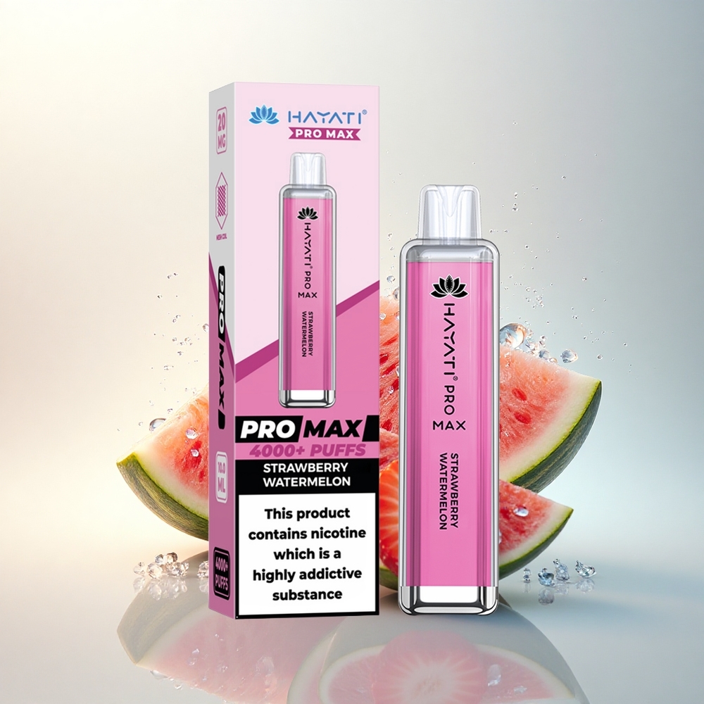 Hayati Pro Max 4000 Puffs Eper görögdinnye 1400mAh Kettős tekercs kristály