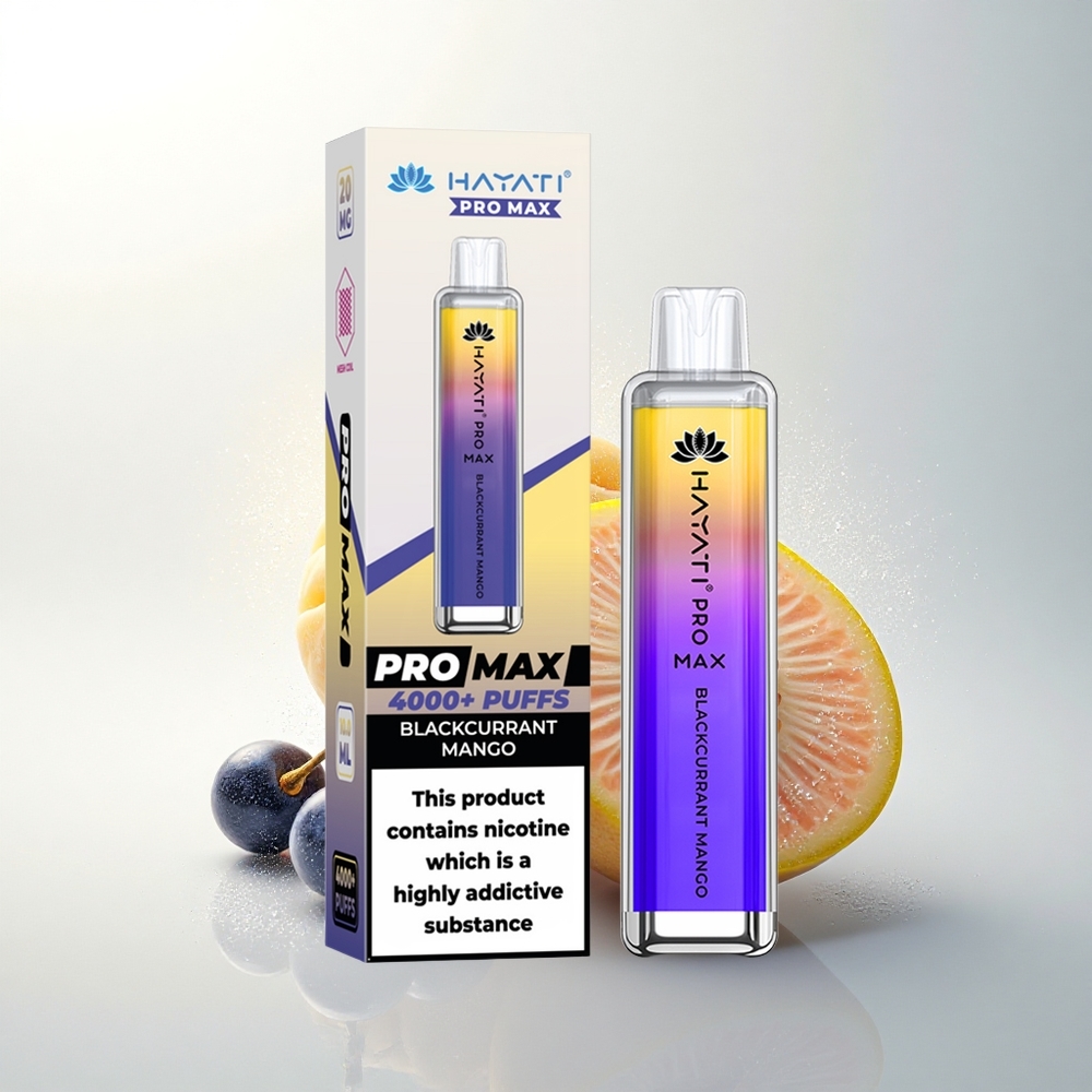 Hayati Pro Max 4000 Puffs Feketeribiszke Mangó Dupla Hálós Tekercs