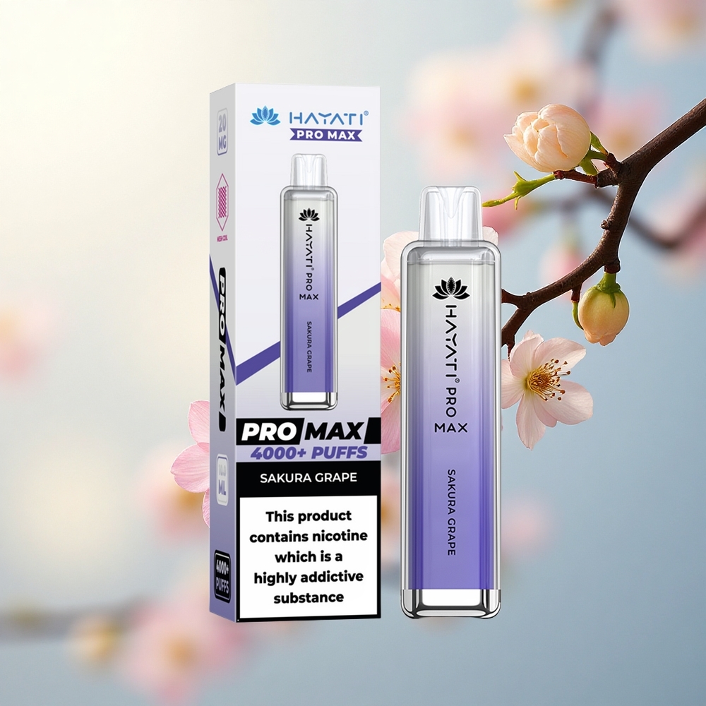 Hayati Pro Max 4000 Puffs Magyar Cseresznye Szőlő Duplahálós 1400mAh