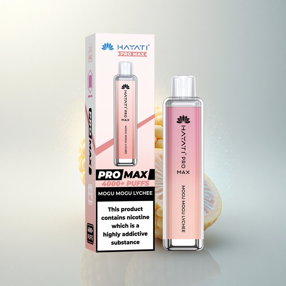 Hayati Pro Max 4000 Puffs Mogu Mogu Licsi Dual Mesh Kristály