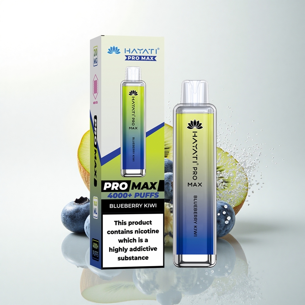 Hayati Pro Max 4000 Puffs Áfonya Kivi Dual Mesh Töltő Kristály
