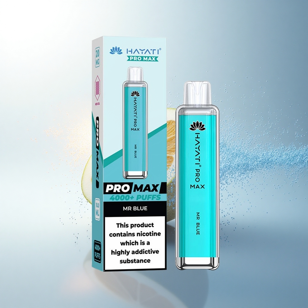 Hayati Pro Max 4000 Puffs Új Kék Kettős 1.1 Ohm Hálótekercs Kristály