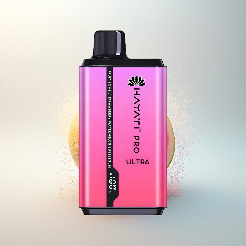Hayati Pro Ultra 15000 Puffs Gyümölcs Bomba Szalalka Görögdinnye Buborékrágó 850mAh 2 12ml 2%