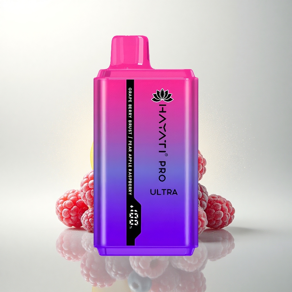 Hayati Pro Ultra 15000 Puffs Szőlő Bogyó Robbanás Körte Málna 850mAh 2%