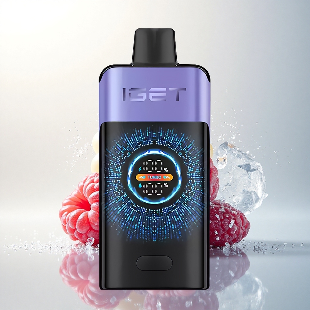 IGET ONE 12000 Puffs Málna Szőlő Jég Turbo Képernyős Dual Mesh