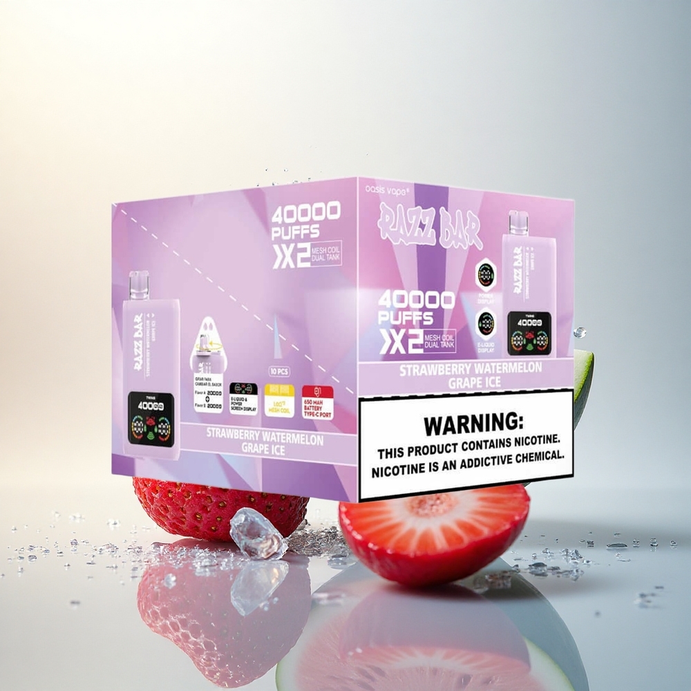Razz Bar 40000 Puffs Eper Dinnye - Jég Szőlő Típus-C 5% Nikotin Képernyős Kijelző