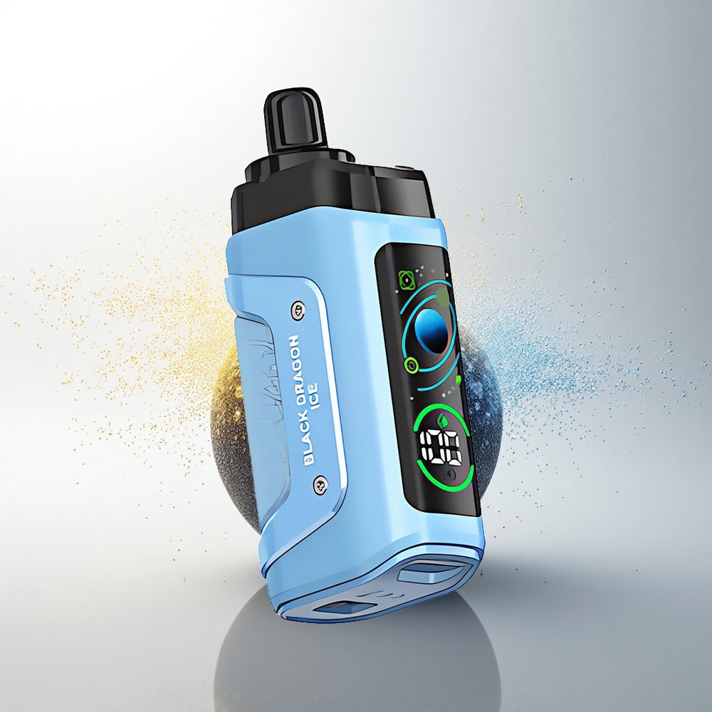 Razz Bar 45000 Puffs Fekete Sárkány Jég Mesh Coil Típus-C Légáramlás