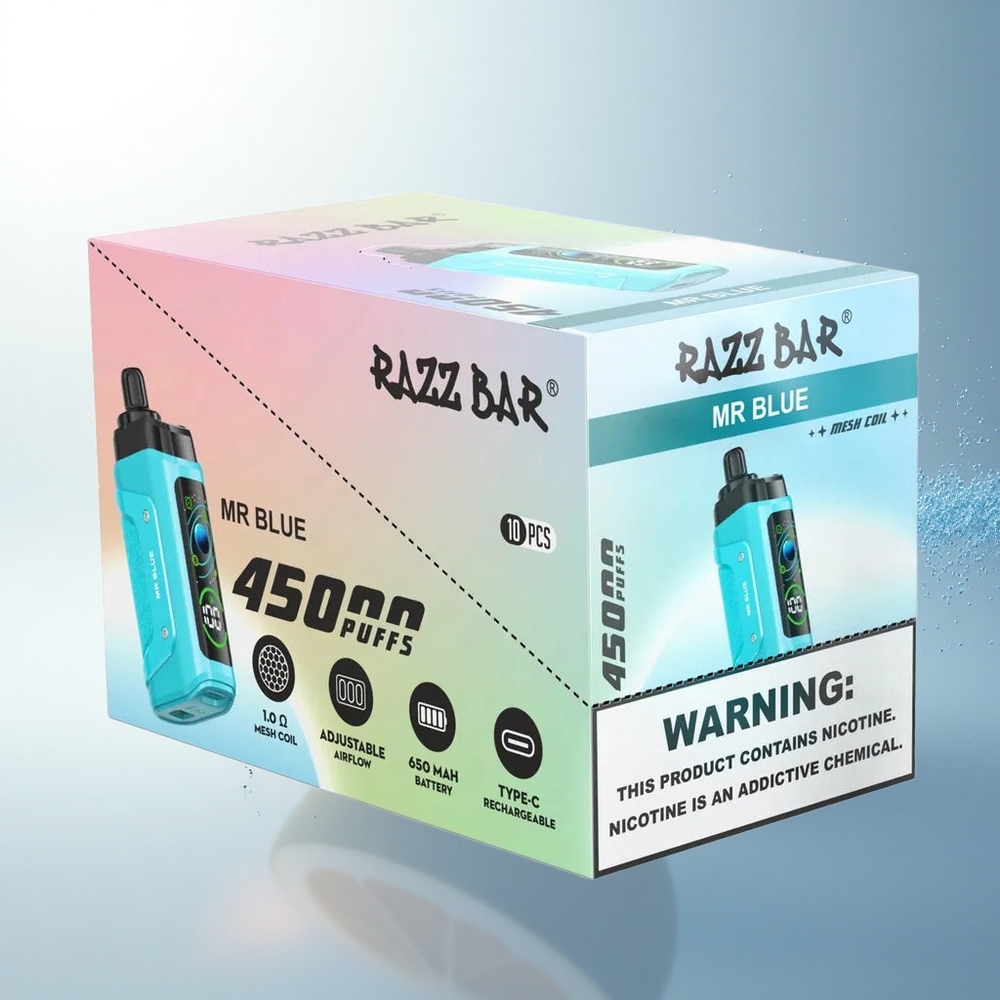 Razz Bar 45000 Puffs Kék Úr Mesh Coil Légáramlás
