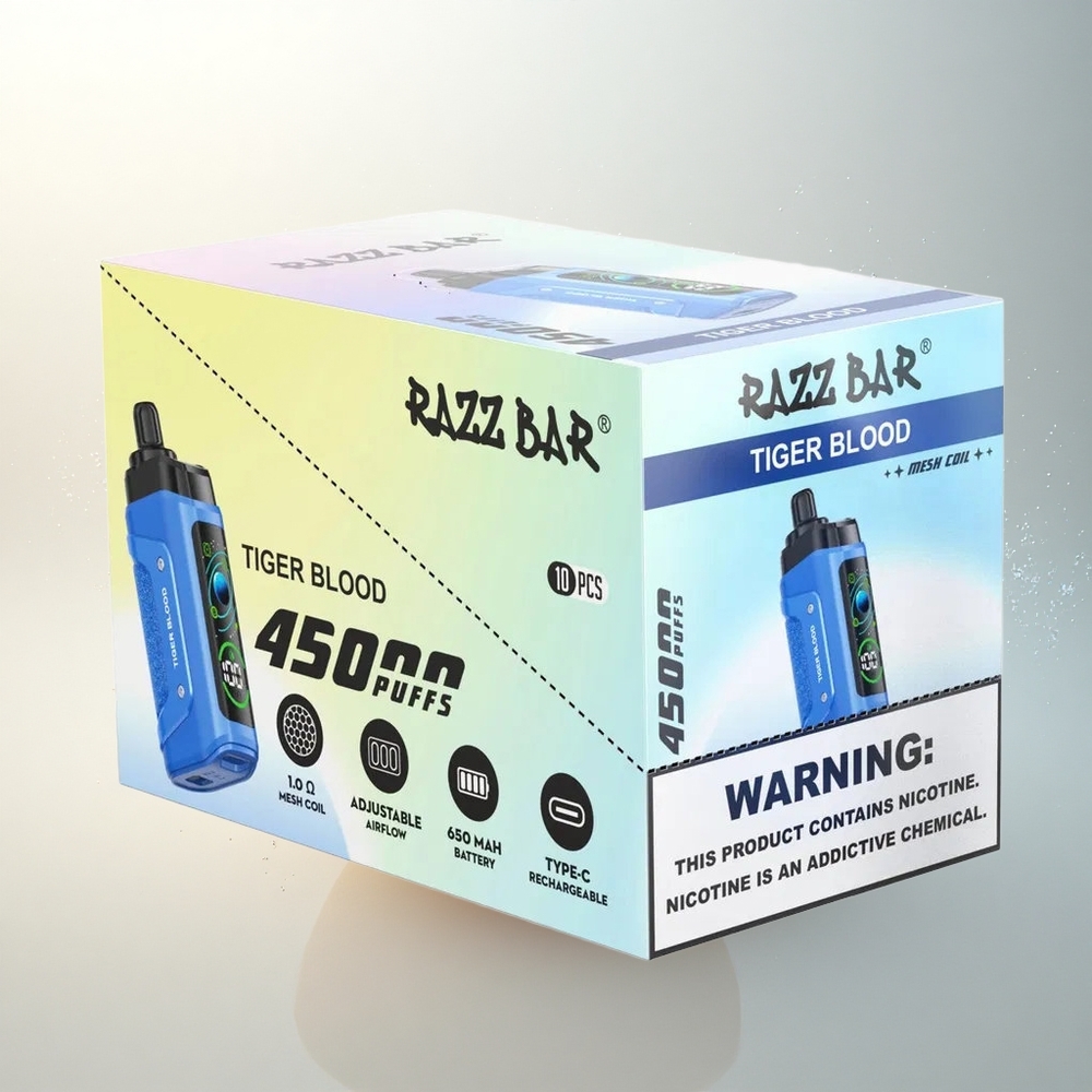 Razz Bar 45000 Puffs Tigrisvér Mesh Légáramlás