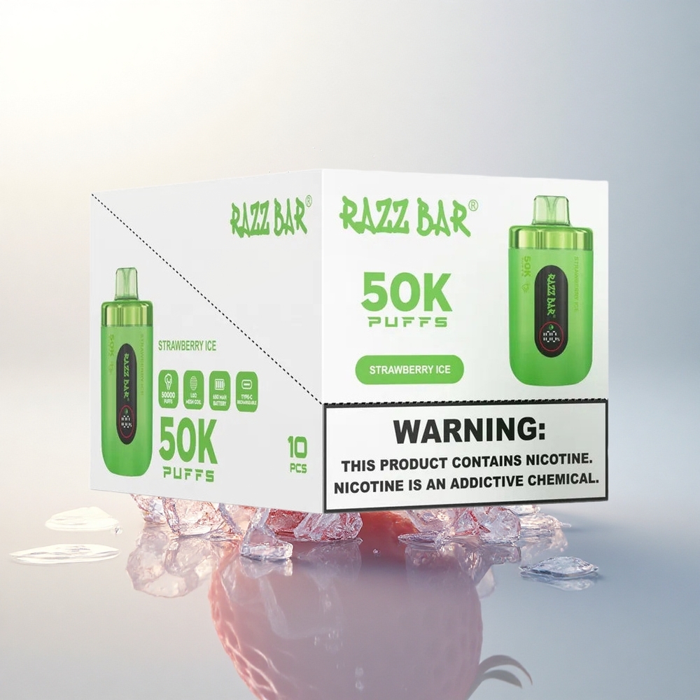 Razz Bar 50K Puffs Eperjég Mesh Coil 2% Nikotin