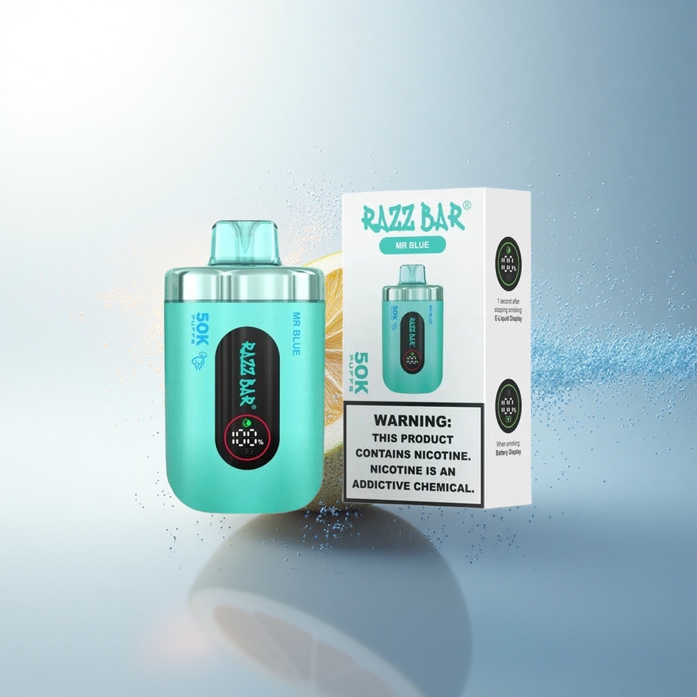 Razz Bar 50K Puffs Kék Úr Típus-C 1.0 Ohm Háló Tekercs
