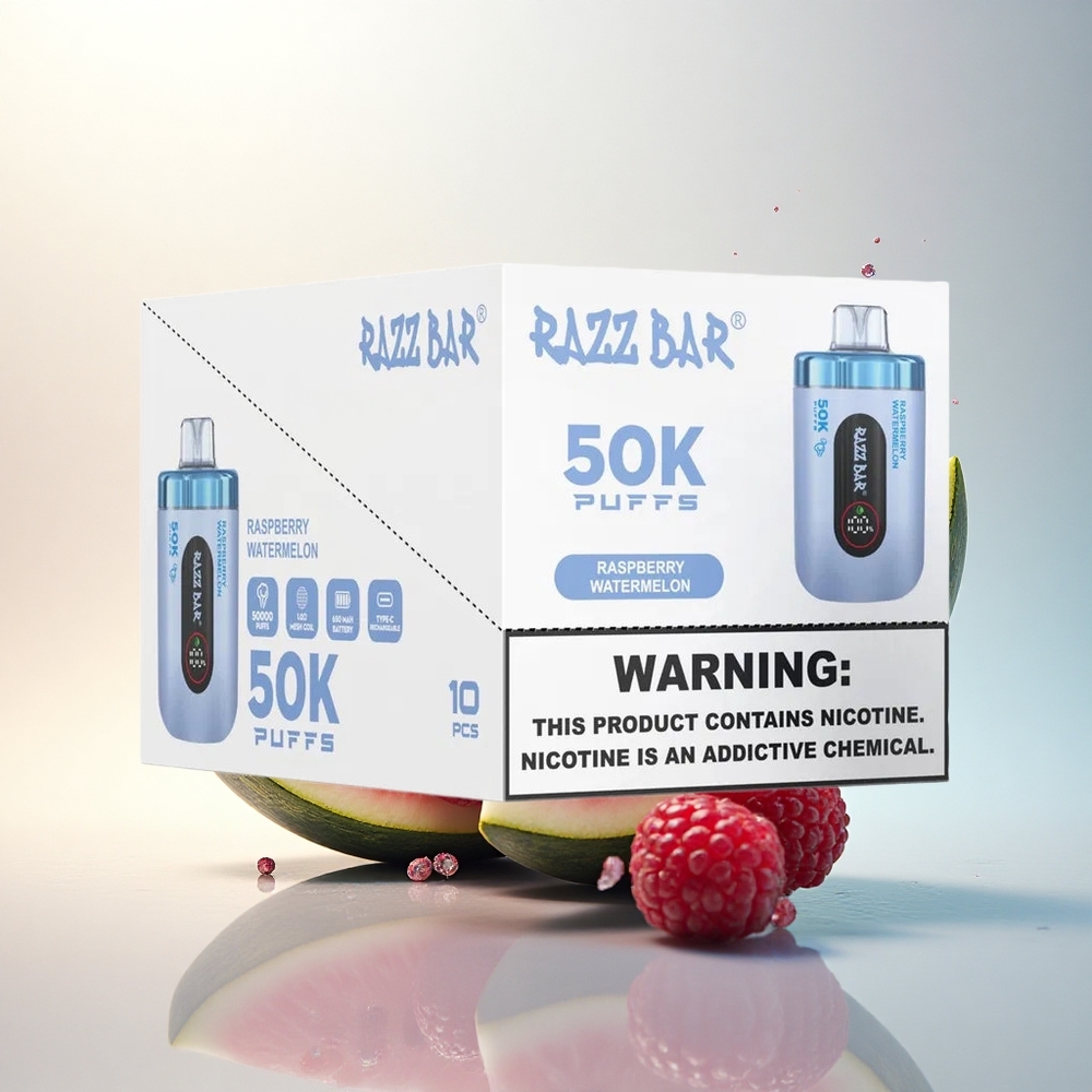 Razz Bar 50K Puffs Málna Görögdinnye Típus-C Újratölthető Mesh