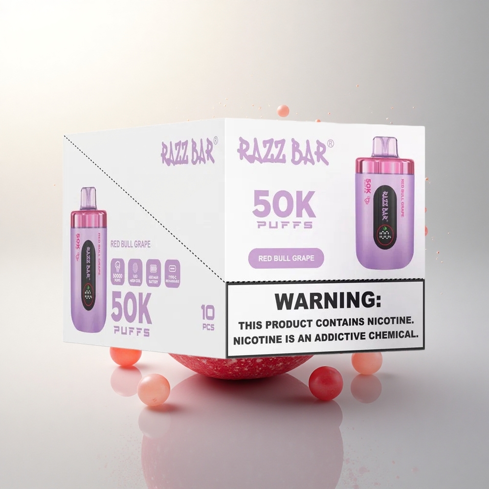 Razz Bar 50K Puffs Vörös Bár 1.0 Ohm Hálótekercs Típus-C